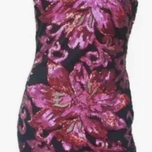 Cache Cache Medium Black, Pink And Gold Cache Zippered cocktail dress - Picture 2 of 9